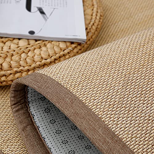 Tapis de sol en bambou, tapis tissé antidérapant pour décoration d'intérieur, respectueux de l'environnement, idéal pour le salon, la cuisine, la chambre à coucher