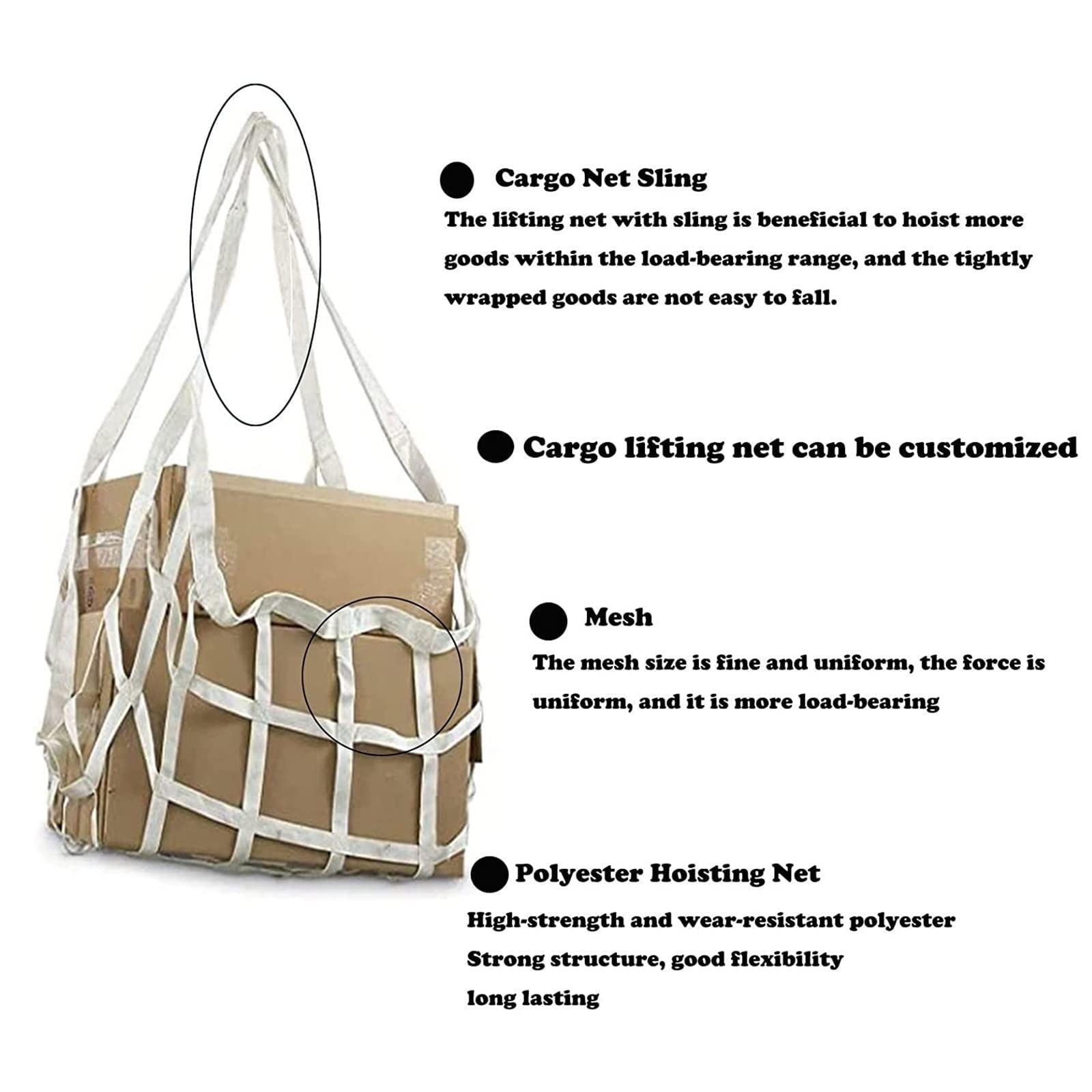 Redes De Eslingas De Elevación, Red Colgante Decorativa, Red De Carga Plana De Nailon, Ideal para Levantar O Agrupar, para Equipo De Trabajo De Tracción Móvil De Aparejos De Construcción