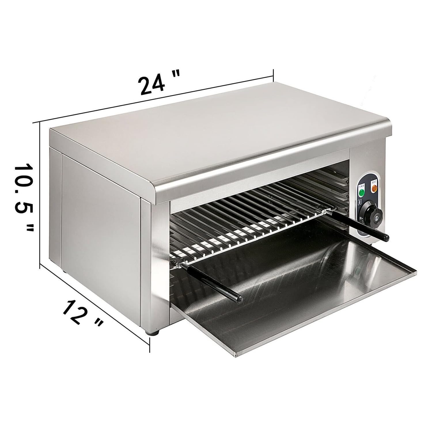 Elektryczny piec do salamandry, komercyjny grill do topienia sera, 2000 W, regulowany brojler salamandrowy, stal nierdzewna 50-300°C, do topienia sera, opiekania kanapek i gotowania steków