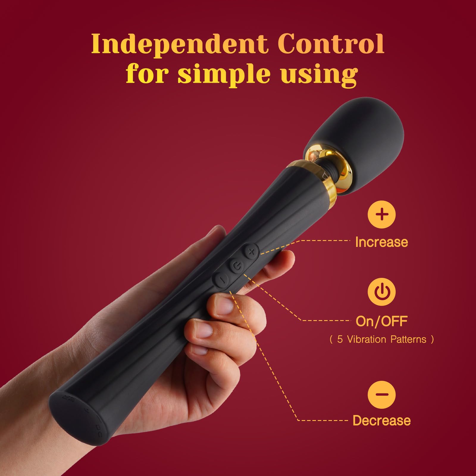 Tracy's Dog Wand Vibrator Kit, Cordless Massager with 4 Silicone Attachments for Clitoral, G-Spot, Anal & Penis Stimulation, Adult Sex Toys Sets with 3 Speeds & 5 Patterns for Couples & Women Pleasure: Imperial Purple
