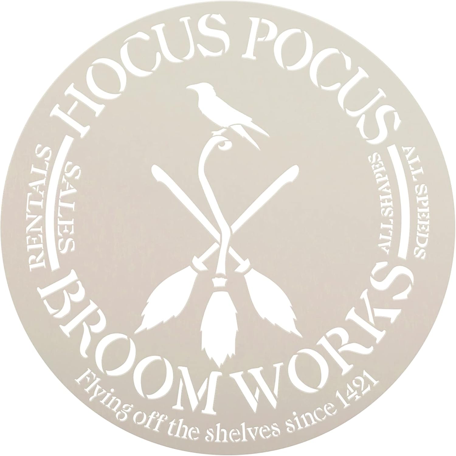 Hocus Pocus Broomworks Stencil by StudioR12 | Craft DIY Fall Autumn Home Decor | Paint Halloween Wood Sign | Reusable Mylar Template | Select Size (15 inches x 15 inches)