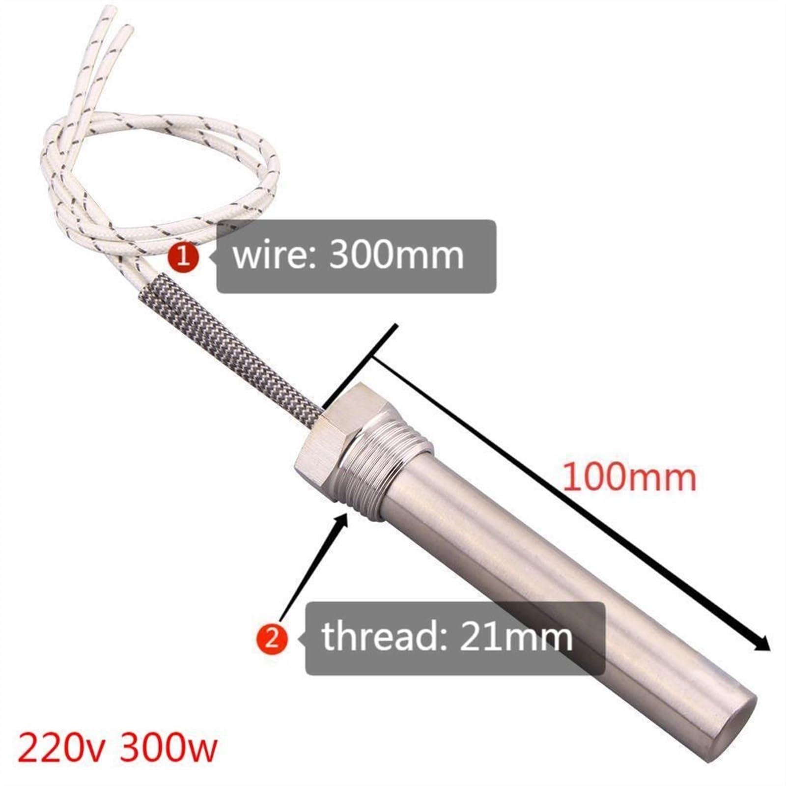 220 V 330 W Grzałka zanurzeniowa Element grzejny Zanurzeniowa grzałka ze stali nierdzewnej