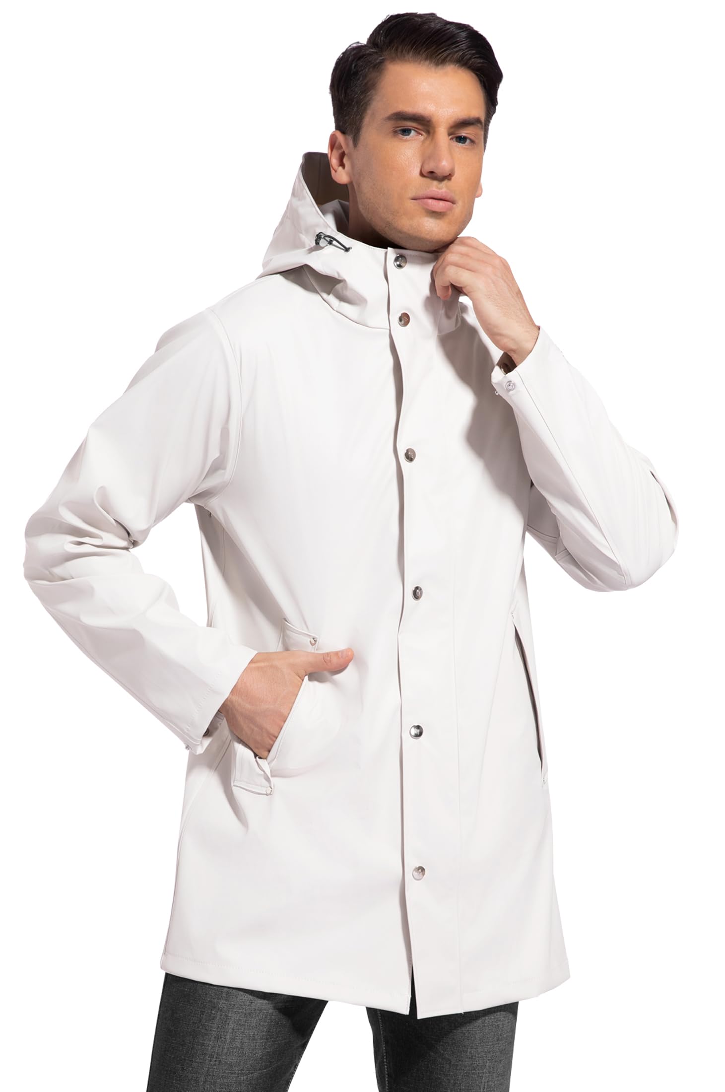 UNIQUEBELLA Regenjas Heren Waterdicht Met Capuchon - Ademend Lichtgewicht Windjack Outdoor Jas
