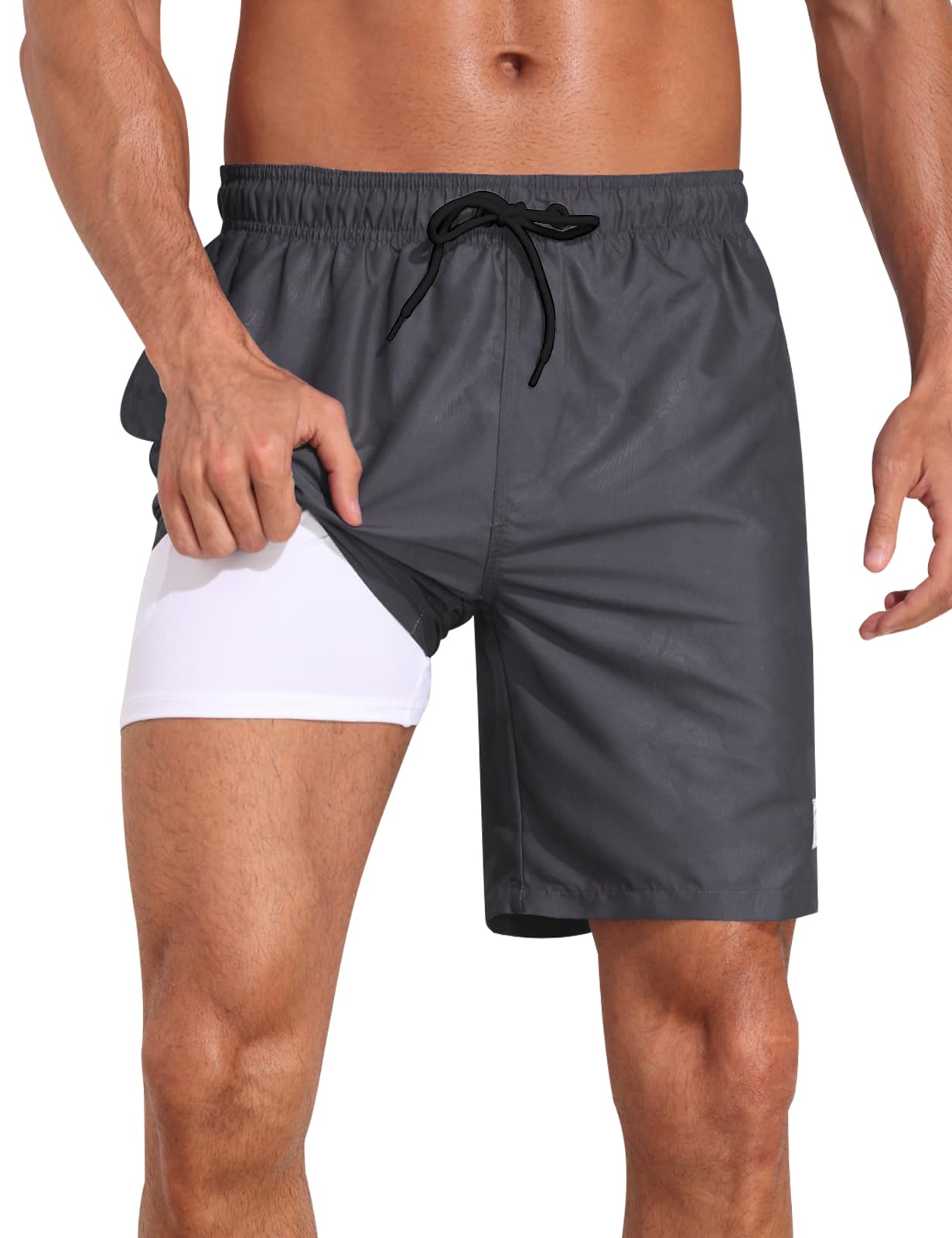 NonweMen's Swim Trunks with Compression Liner Quick Dry 2 in 1 Summer Board Shorts with Pockets