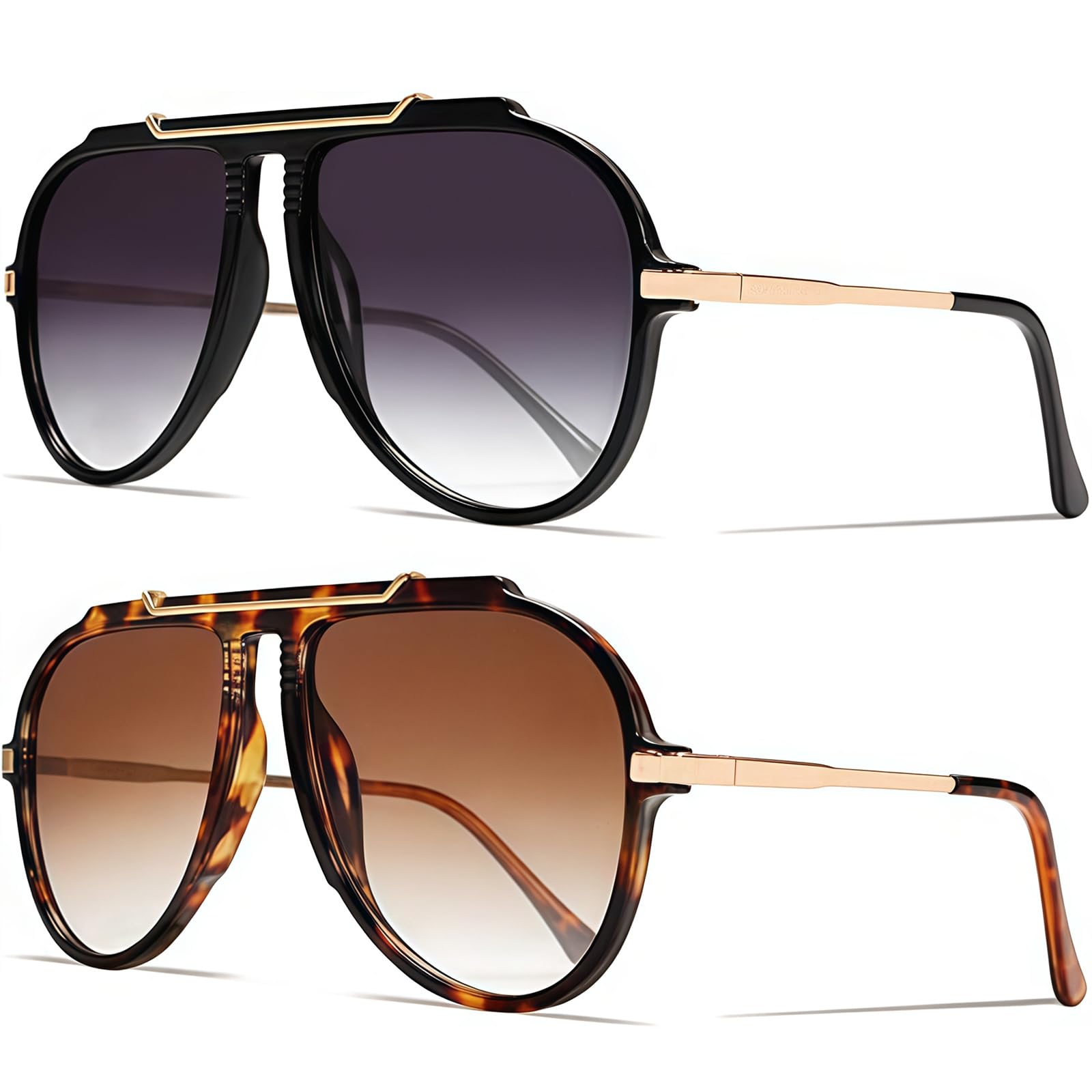 AuraFusion Gafas de Sol para Hombres Gafas de Sol polarizadas Estilo Aviador para Hombres Mujeres viajeros para Conducir Pescar Vacaciones en la Playa Festival de Verano Mundial UV400