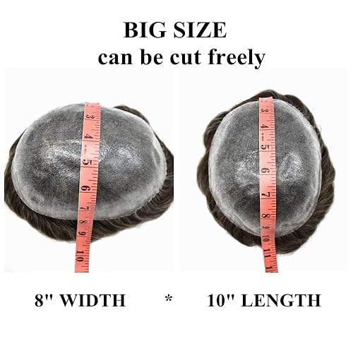 Miniatura 7 de RESHE Toupee - Pieza de pelo para hombre Toupee Europeo Real Sistema de Cabello Humano Reemplazo para Hombres Hair Units Protesis Capilar Para