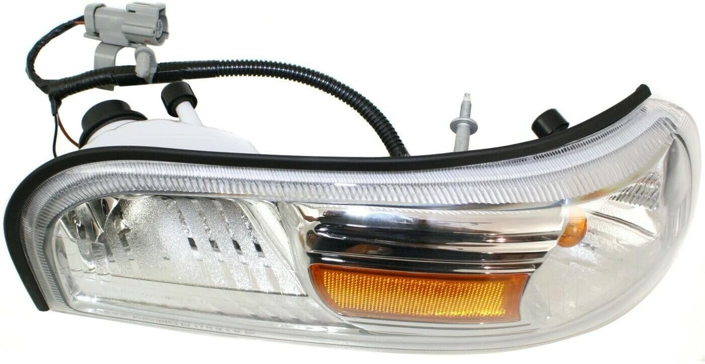Signal Light Passenger Side Plastic Lens Clear & Amber Lamp Corner Incandescent W/Bulb for for Grand Marquis 2006-2011