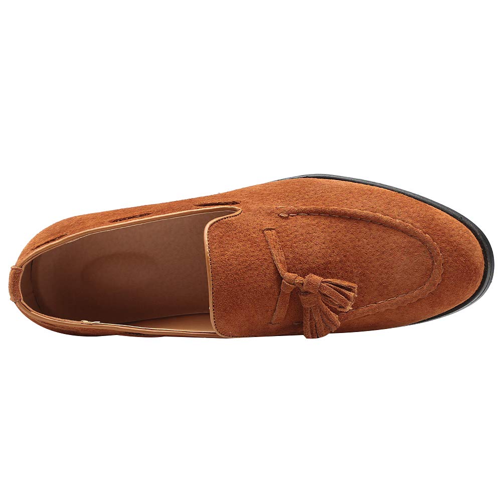 rismart Hombre Hecho a Mano Borlas Mocasines Ante de Vestir Zapatos Uniforme Mocasín