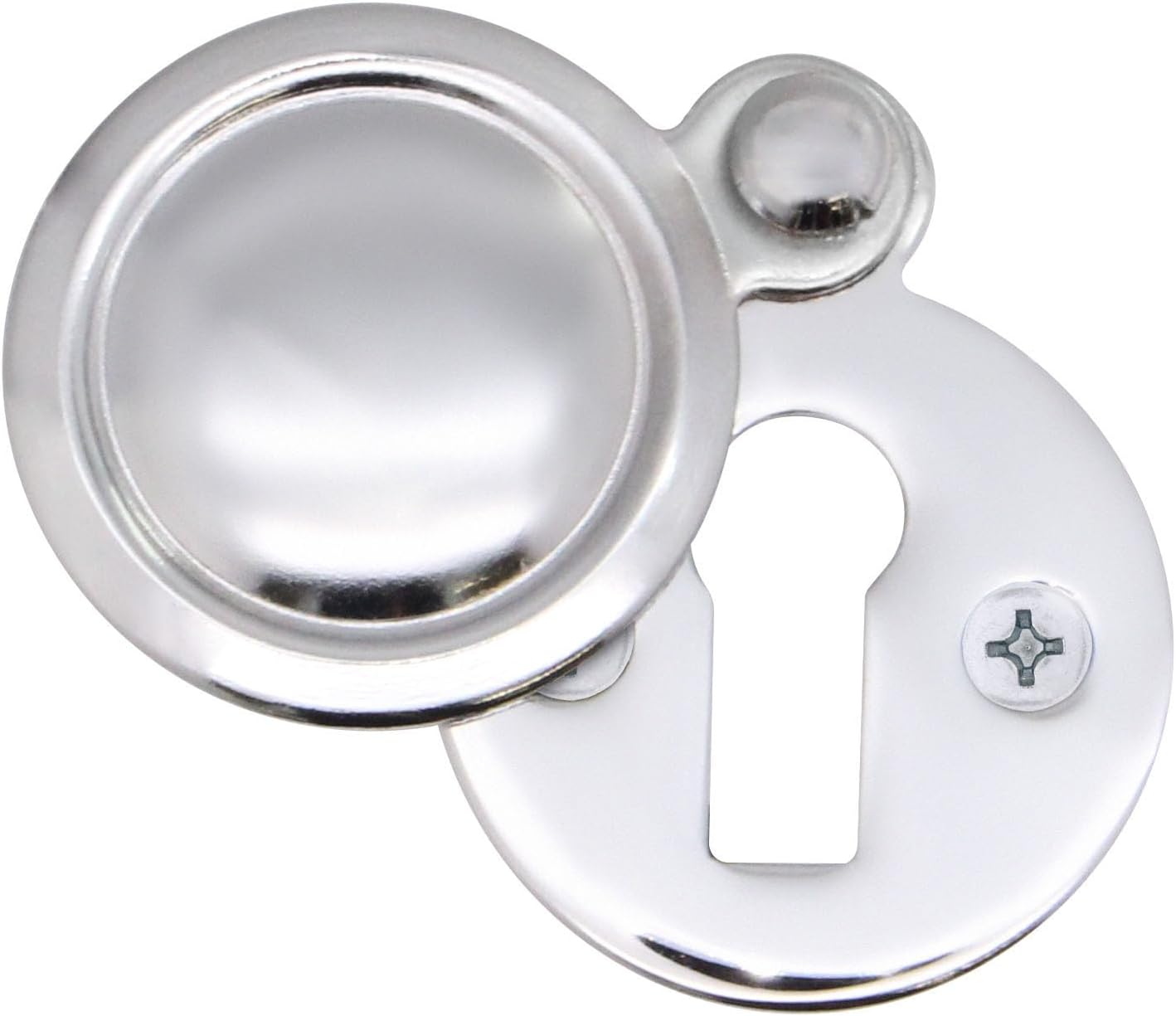Victorian Keyhole Covered Escutcheon for Front Doors 35mm Polished Chrome | Pack of 1