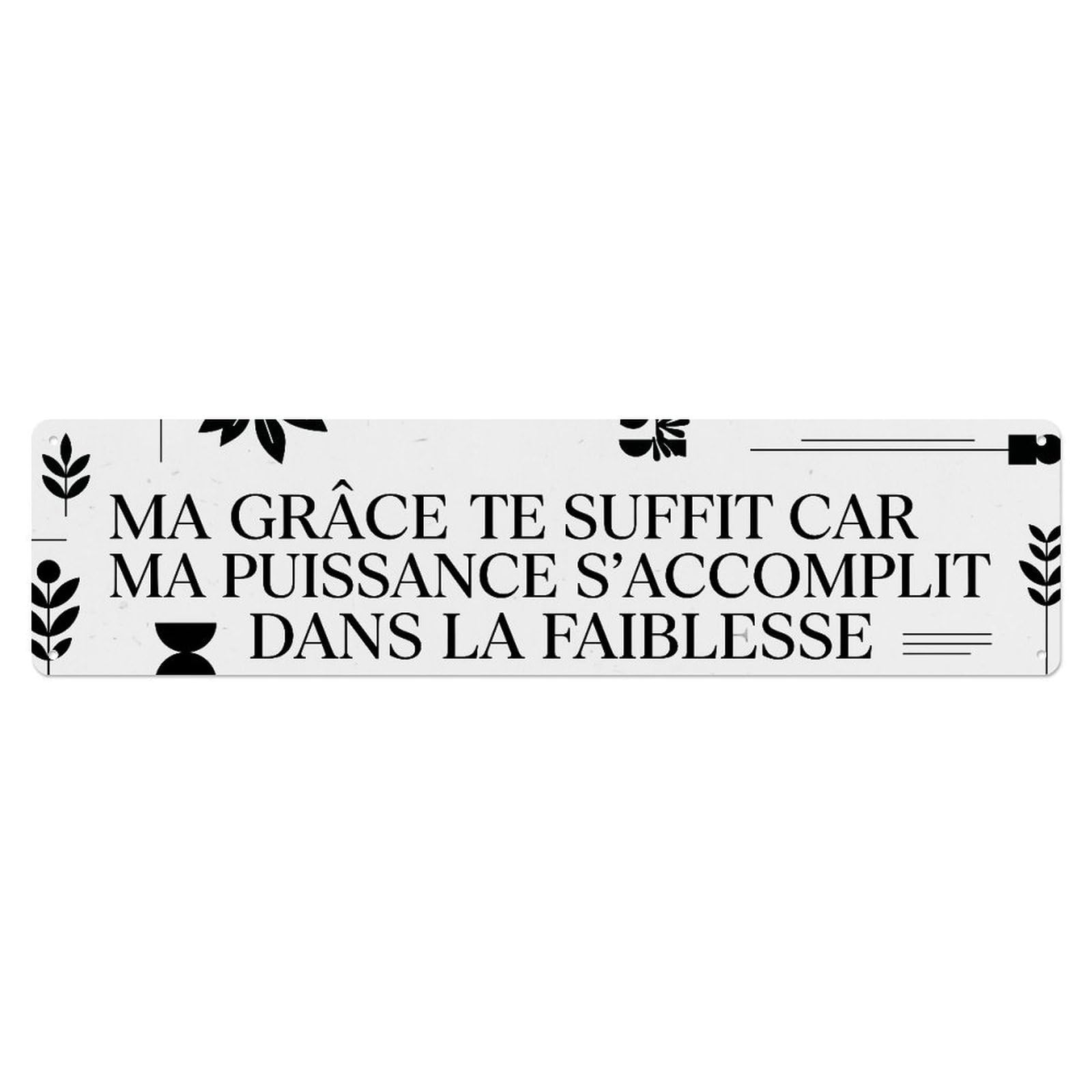 Fyrn Style Grace Sufficient Strength Scripture Bible Verse Positive Metal Tin Sign