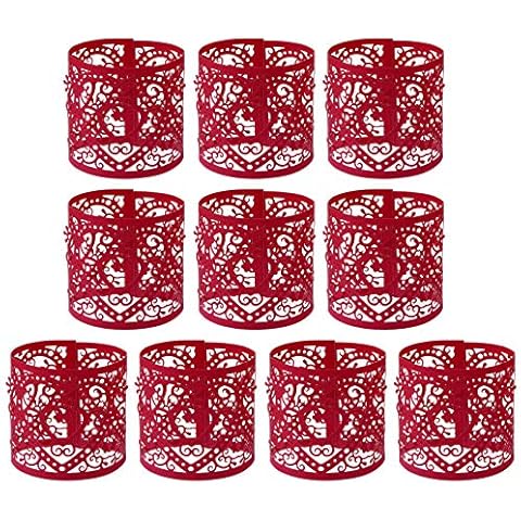 ibasenice 50 Unidades de Envolturas de Papel de Vela LED DIY Ahueca hacia Fuera El Corazón Cajas de Velas Envolver Las Cubiertas de Luz de Té Envolver Centro de Mesa para Fiesta de Cover
