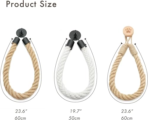 Miniatura 5 de WONQEXZ Soporte para papel higiénico de cuerda náutica, autoadhesivo, no requiere taladro, negro, acero inoxidable y cuerda de algodón