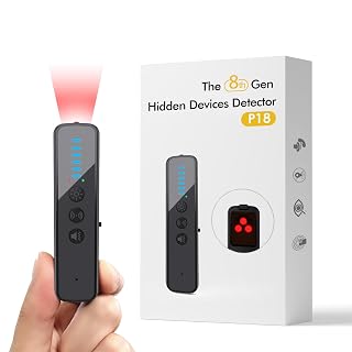 Upgraded Hidden Camera Detector - AI-Powered Anti-Spy Device, GPS Tracker & Bug Detector, Portable RF Signal Scanner for Hotels, Travel, Home & Office (Black) - Amazon product rated Grade A