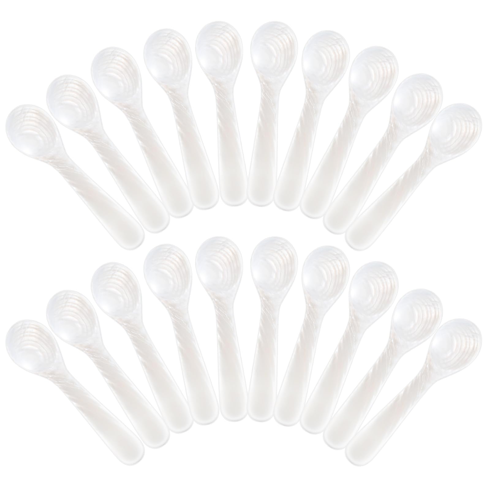 Patelai 20 Pieces Mother of Pearl Caviar Spoons Round Handle, 8cm/3.15 Inch