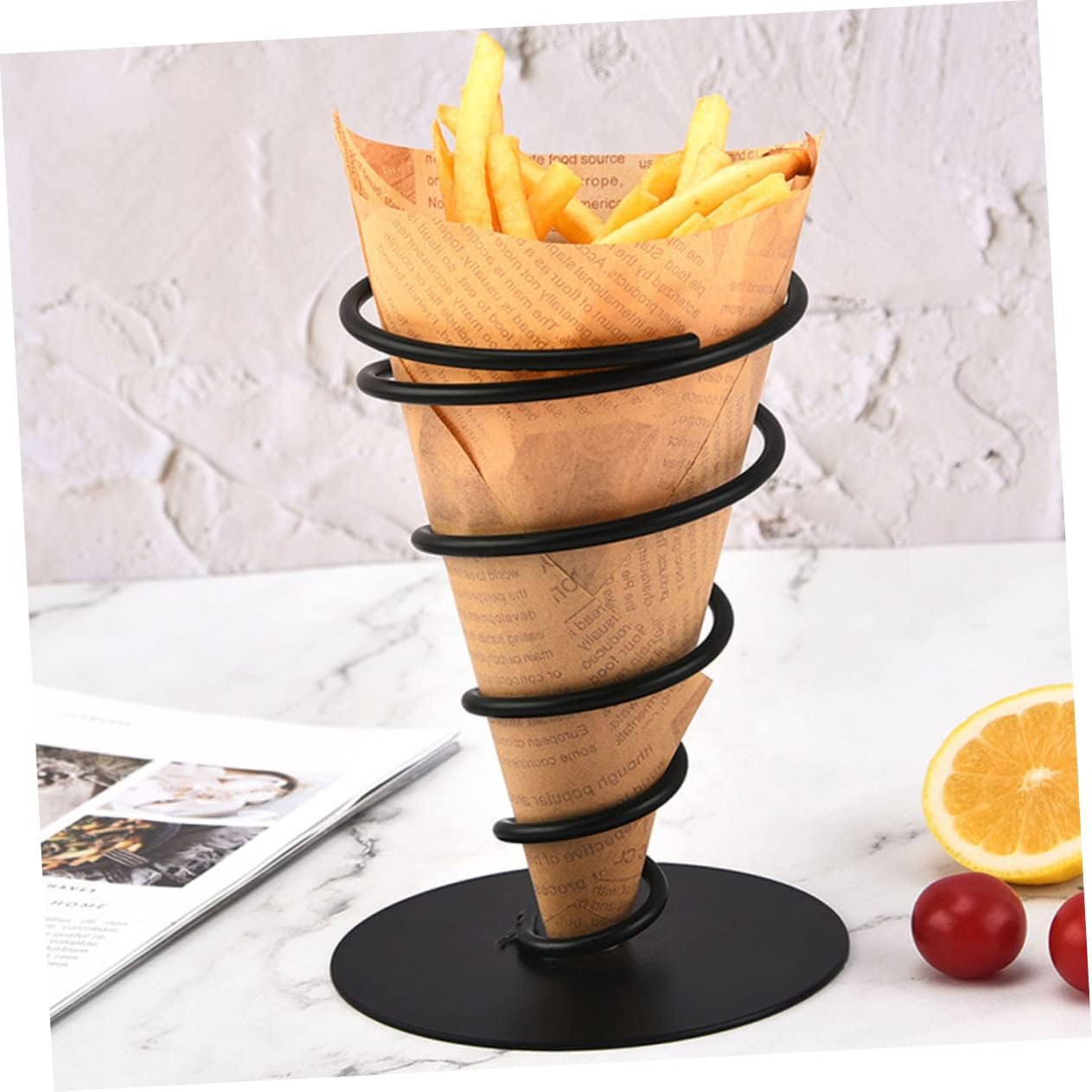 Elegant French Fries Holder Fries Display Snack Stand Appetizer Serving Racks Easy to Clean Stainless Steel