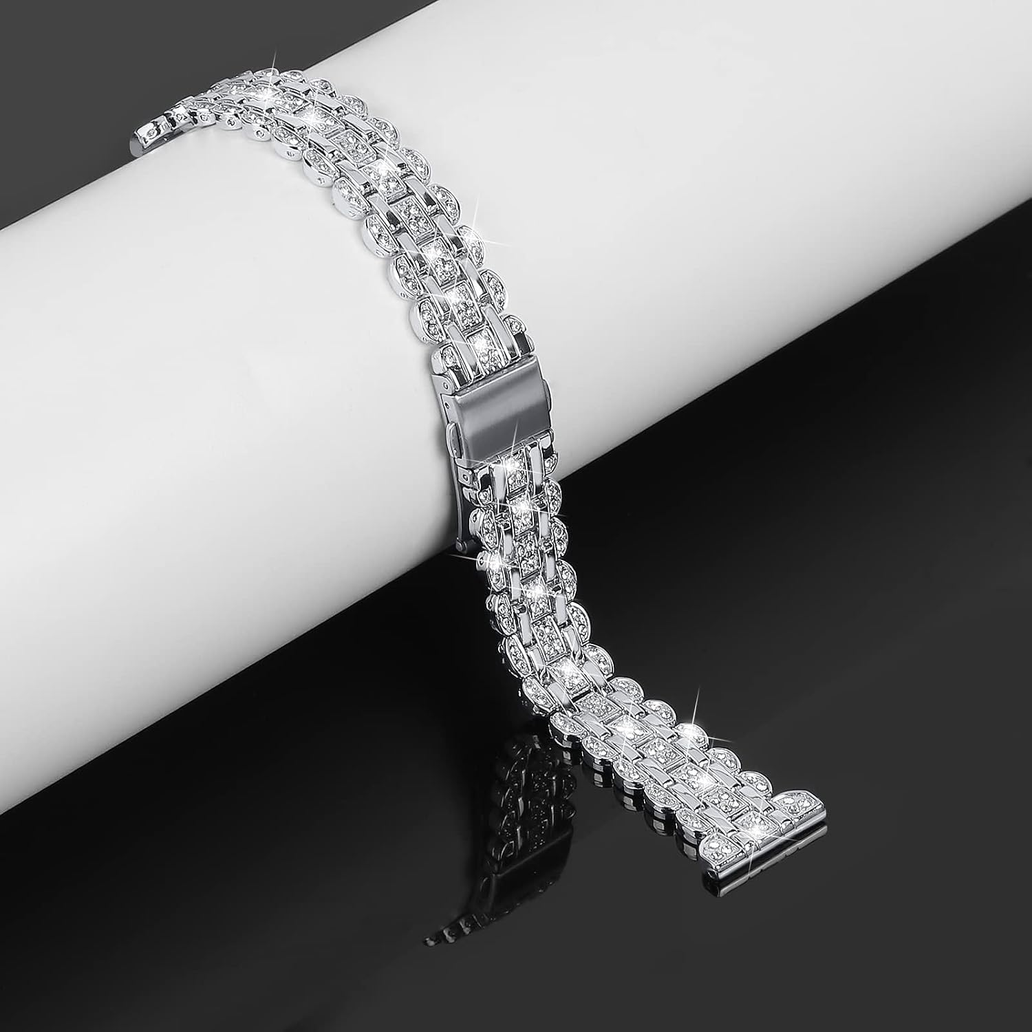 Bling Band+ Case Compatible with Samsung Galaxy Watch 7 40mm/44mm, Women Replacement Dressy Strap& Cover for Samsung Watch 7