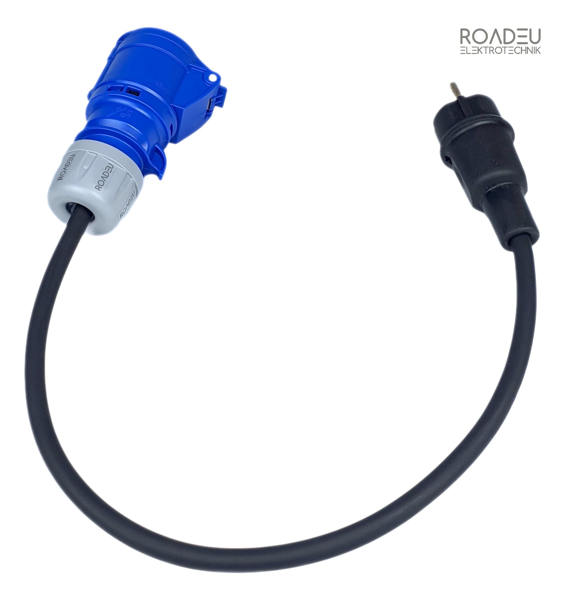 RoadEu – Adattatore da spina 230V a presa CEE 16A 3 poli – Cavo 5m 3x2,5mm² – IP44 – Ideale per camper, campeggio, barca, officina, uso esterno