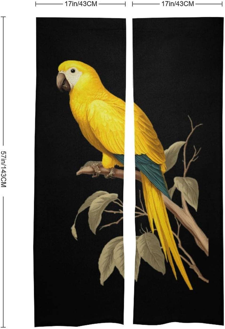 Yellow Senegal Parrot Doorway Curtain Insulated Room Divider Drapes | white linen,privacy curtains