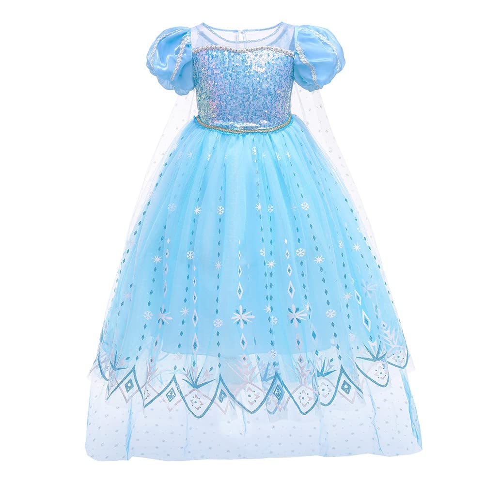 MYRISAM Dziewczęcy kostium księżniczki, mrożona elsa, fantazyjna sukienka, karnawał, Halloween, impreza cosplay, Boże Narodzenie, urodziny, suknia z akcesoriami