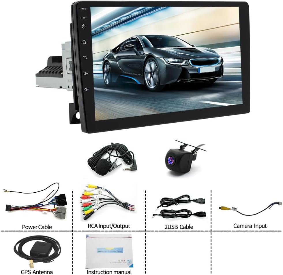 Double Din Car Stereo Radio for Dodge Dakota 1987-2000 Android 14 9 inch Touch Screen Head Unit Car Stereo with Wireless Carplay Android Auto GPS Bluetooth WiFi FM RDS DSP SWC Backup Camera Mic