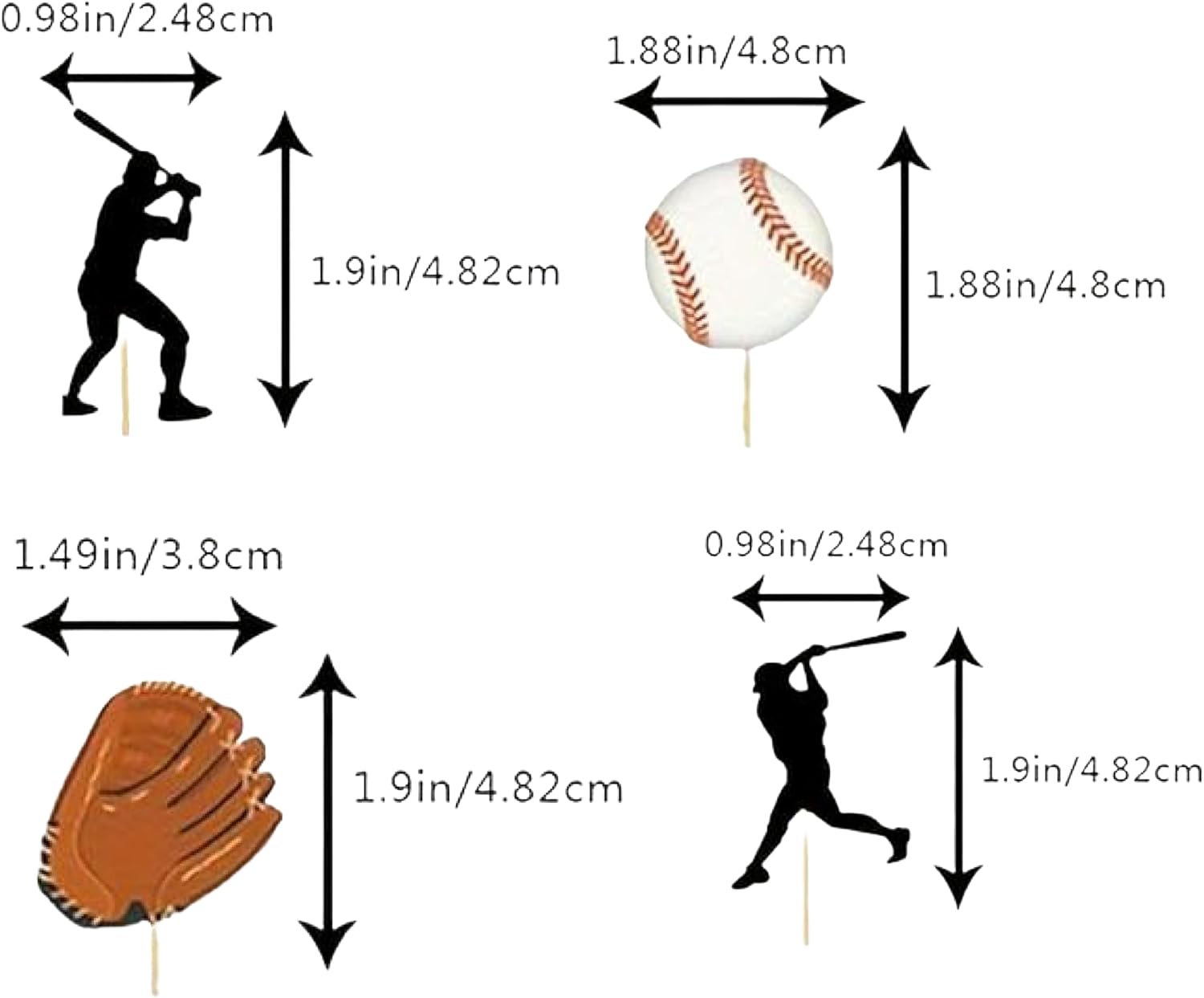24pcs Baseball Cupcake Toppers Boys Birthday Cake and Baking Decor Sports Party Decorations Baseball Player Cupcake Toppers for Pizza and Ice Cream Toppers Muffin Cake Picks for Party