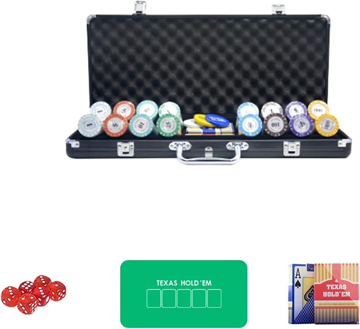 Jetons de Casino, Jeu de jetons de Poker pour Texas Holdem, Blackjack, tournois avec boîtier en aluminium, jetons de Casino, marqueurs de comptage, Apprentissage des mathématiques,