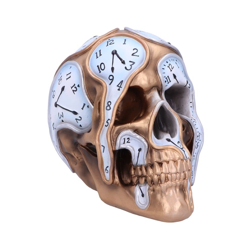 Nemesis Now Time Goes By Skull, Gold, 17.5cm