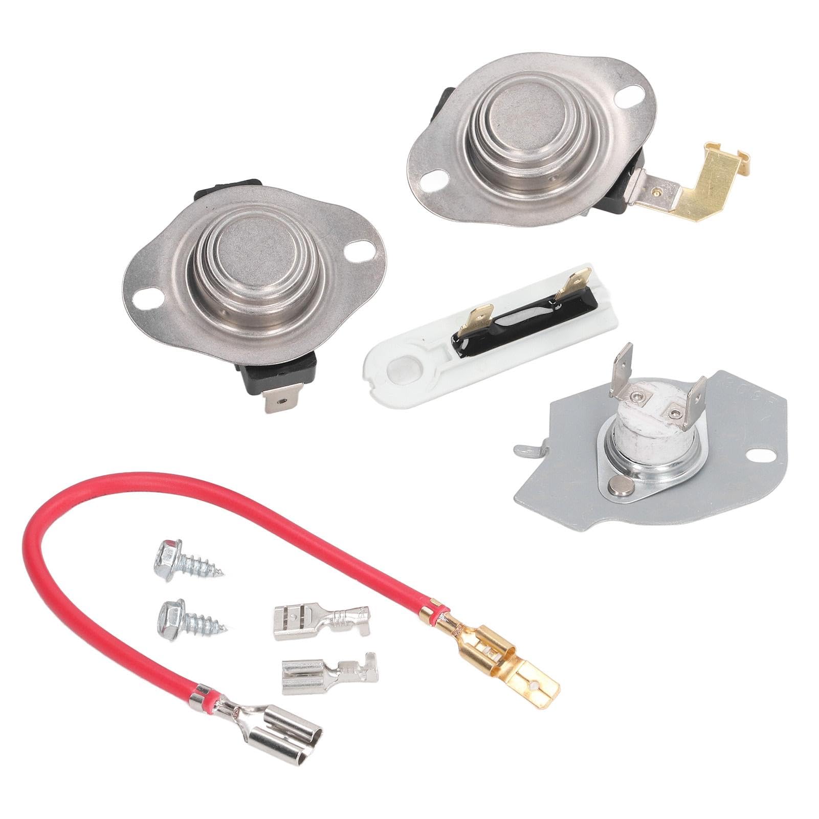 Elemento Calefactor para Secadora, OEM:279838 Elemento Calefactor + Termostato 3977393 Wp3387134 + Fusible 3977767 Wp3392519 Recambio Original, para W.Hirlpool Y K.Enmore (5400W, 240V)