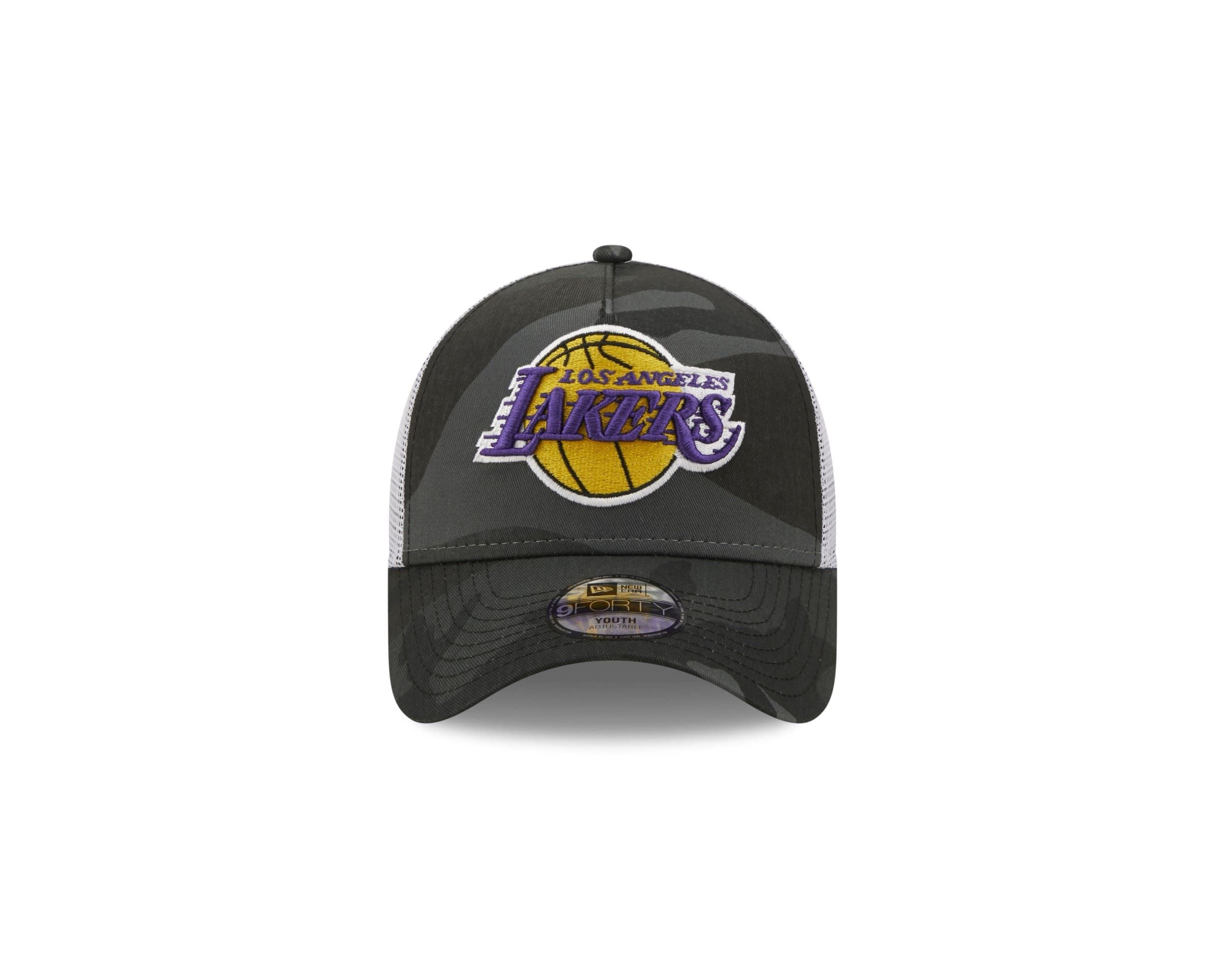 New Era Los Angeles Lakers NBA Kinderkappe Trucker Mesh-Einsatz Camouflage Schwarz Jungen Mädchen Basketball - Child