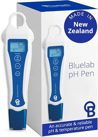 Bluelab PENPH pH Pen Fully Waterproof Pocket Tester, Easy Calibration, Double Junction Probe for Improved Accuracy and Durability, White