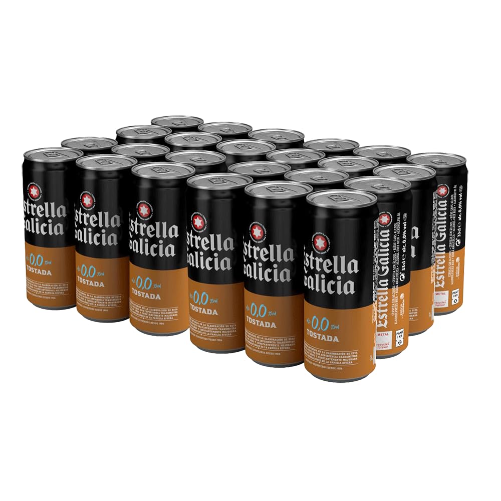 Estrella Galicia 0,0 Tostada Megapack 5 Cajas 24 Latas 33CL Con Taza 5sentidos De Regalo