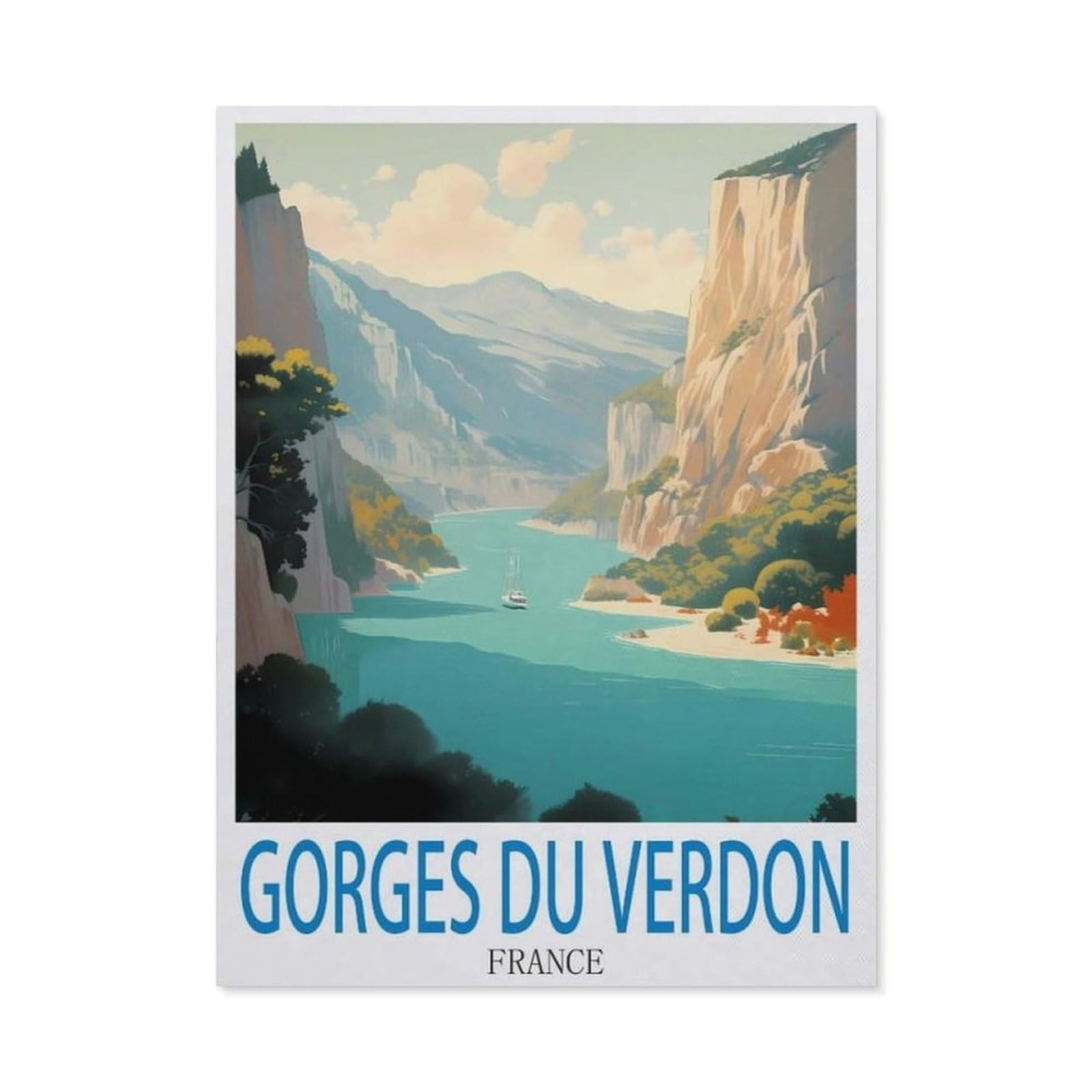 BEAYODKP 5D Diamond Painting Set for Adults and Children，Du Verdon France，DIY Diamond Crystal Rhinestone Embroidery Painting（50 x 60 cm/19.68 x 23.62 inches）-CO38