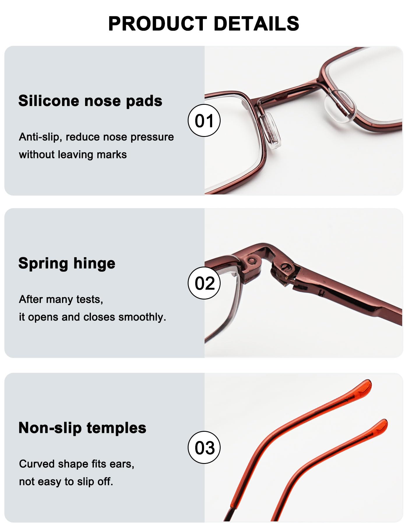 ABETOS Slim Pen Reading Glasses Blue Light Blocking Metal Readers In Tube Case Superlight Spring Hinge Pocket Portable Eyewear Thin Travel Eyeglasses 1.0+ 1.5+ 2.0+ 2.5+ 3.0+ - Image 4
