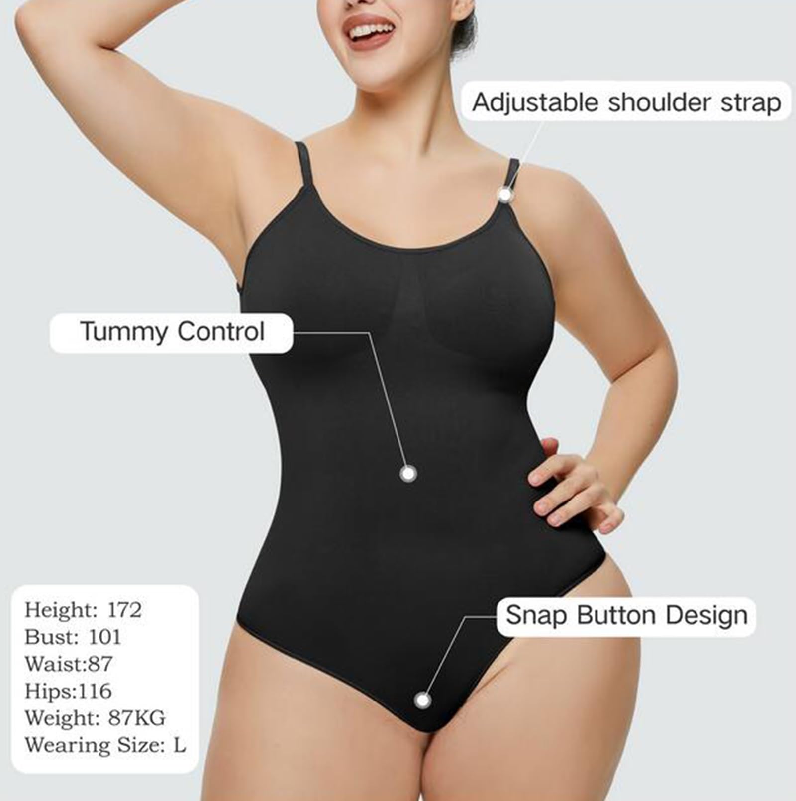 LYGXWJFC Body dla kobiet Bielizna modelująca brzuch Bezszwowe rzeźbienie Backless Stringi Body Tank Top