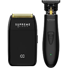 Supreme Trimmer 2-in-1 Crunch Light Foil Shaver & DLC T Shaper Trimmer Set | ST5206 Beard Trimmer STF600 Electric Razor | Hair Cutting Kit for Travel or Home | Black