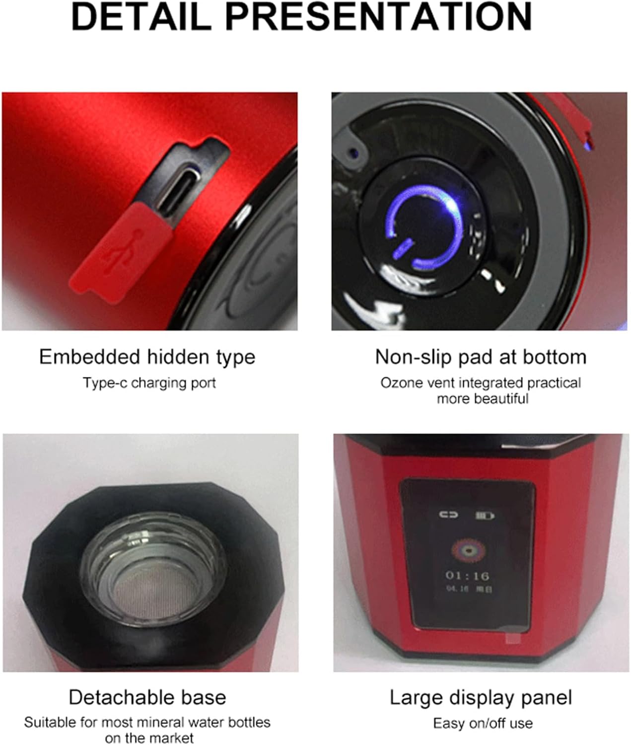 Hydrogen Water Bottle Generator up to 5000PPB Portable Rechargeable Hydrogen Rich Water Maker Machine with SPE PEM Technology