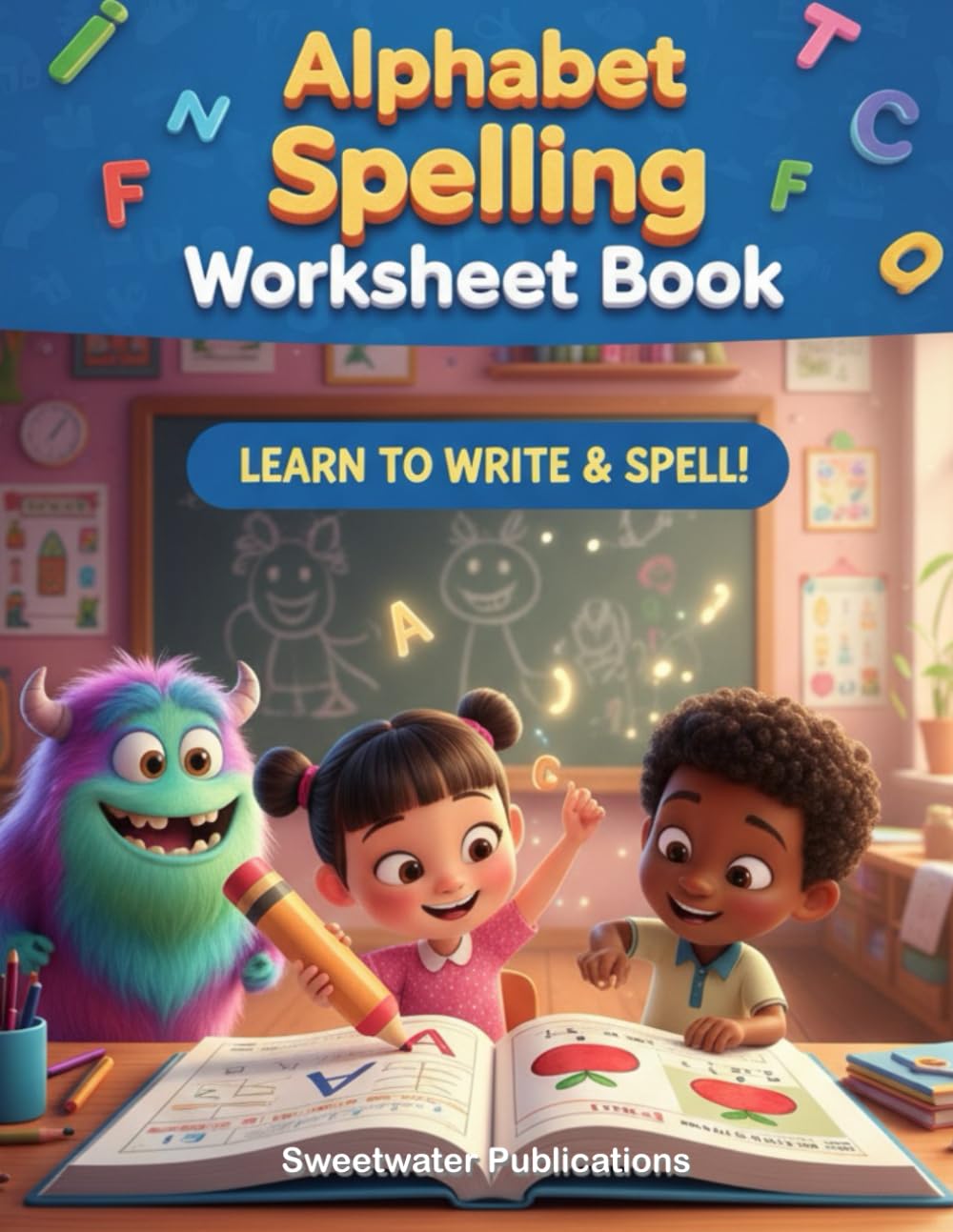 Alphabet Spelling Worksheet Book!: Sweetwater Publications _ Alphabet Spelling Worksheet Book!