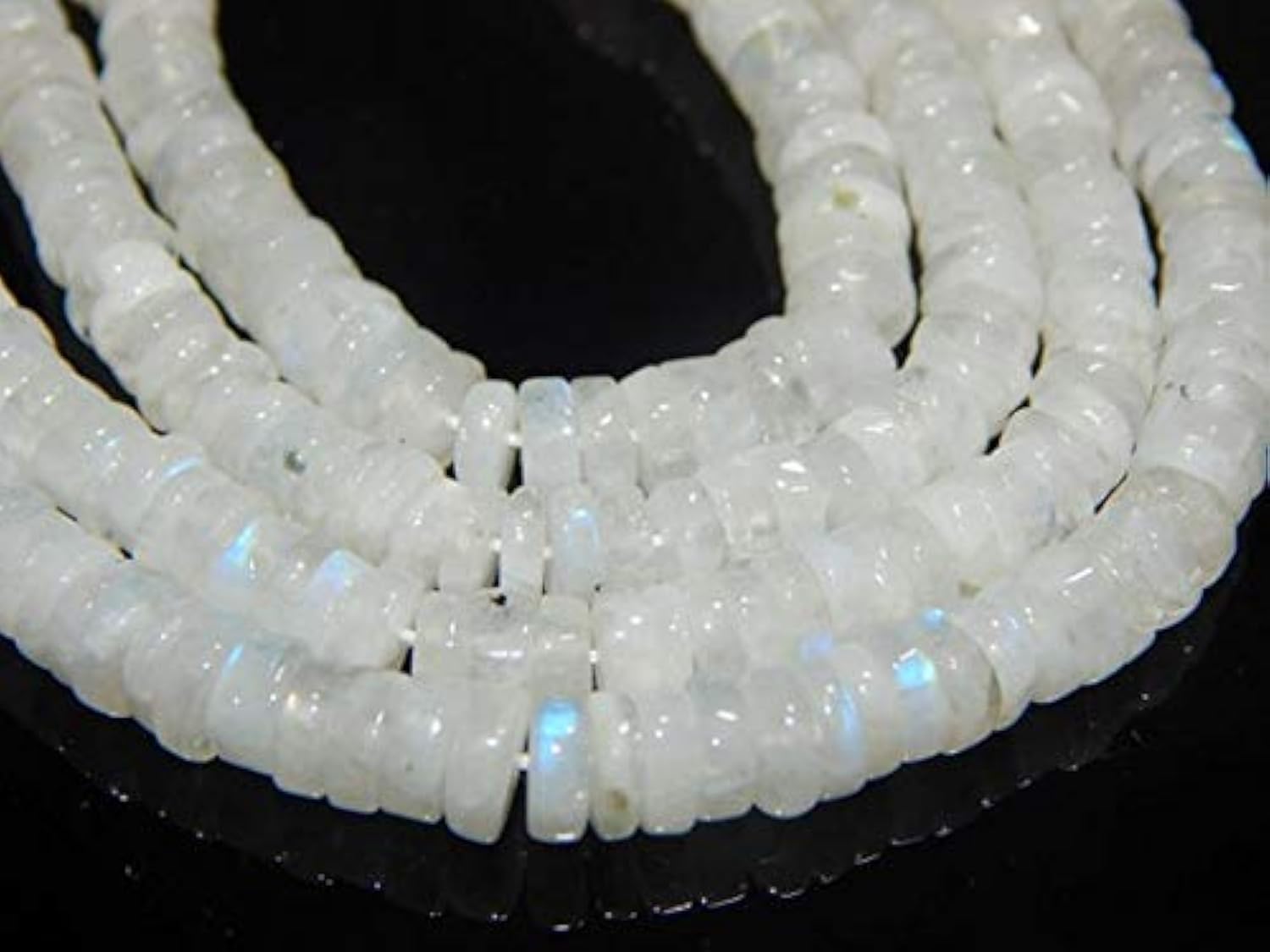 Heishi beads white rainbow de qualité supérieure en véritable pierre naturelle 5x6 mm