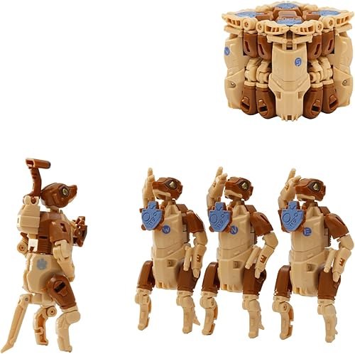 52TOYS Beastbox Escuadrón de asalto de desierto - Figura de acción de deformación coleccionable, juguetes de conversión en mecha de lobo y cubo,