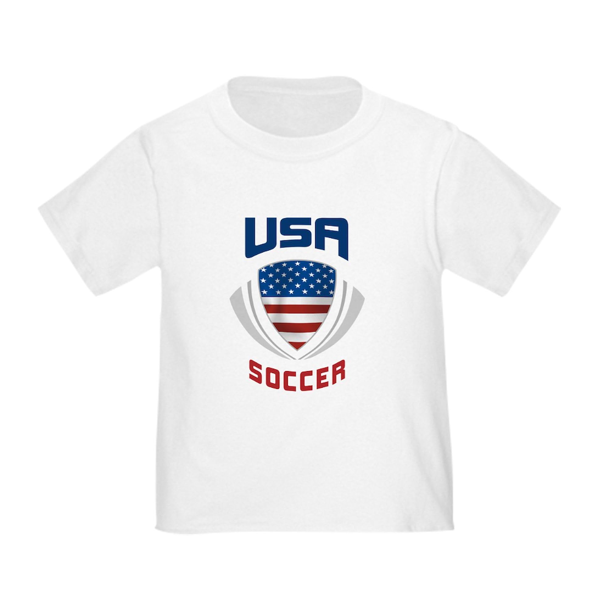CafePress Soccer Crest USA Blue Toddler T Shirt Toddler Graphic Tee, 100% Cotton
