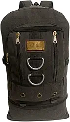 Mochila Expansível em Lona, 50L, Grande e Reforçada para Camping, Viagem, Escola e Trabalho moto trilha motoqueiro masculino feminino