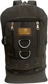 Mochila Expansível em Lona, 50L, Grande e Reforçada para Camping, Viagem, Escola e Trabalho moto trilha motoqueiro masculino feminino
