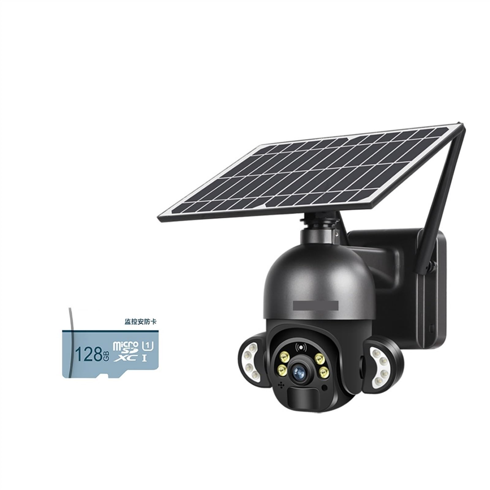 CVFRDD 4MP 4G Sim Card Camera 6W Solar Panel Wireless CCTV Video Surveillance Camera Outdoor Alarm Long Standby Battery(Black 4G Add 128G)