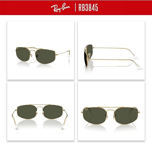 Miniatura 3 de Ray-Ban Explorer 5 RB3845 - Lentes de sol rectangulares para hombre para mujer + paquete con kit de gafas de diseño iWear de cortesía