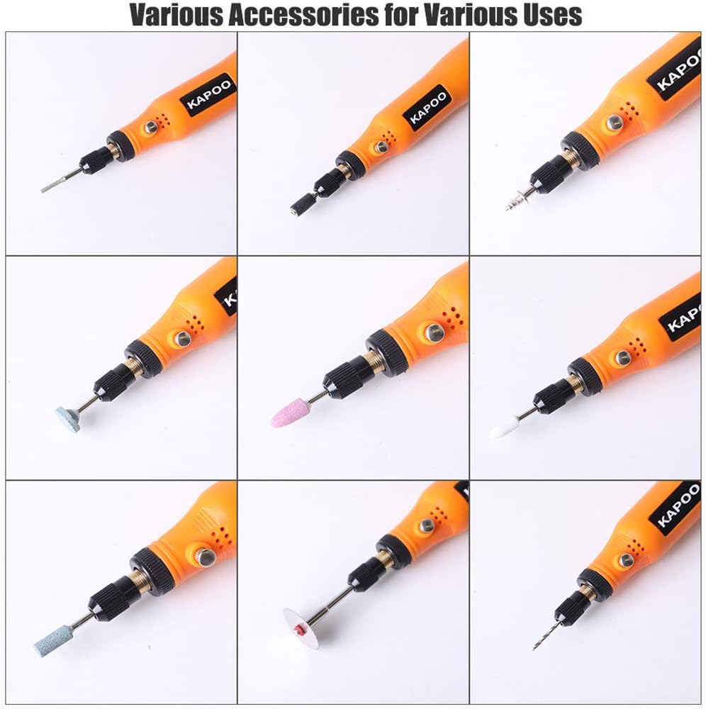 Kapoo Cordless Rotary Tool with 26 Pcs Accessory Kit Three-Speed Mode with USB Charging Cable Cordless Rotary Tool Set for Light DIY