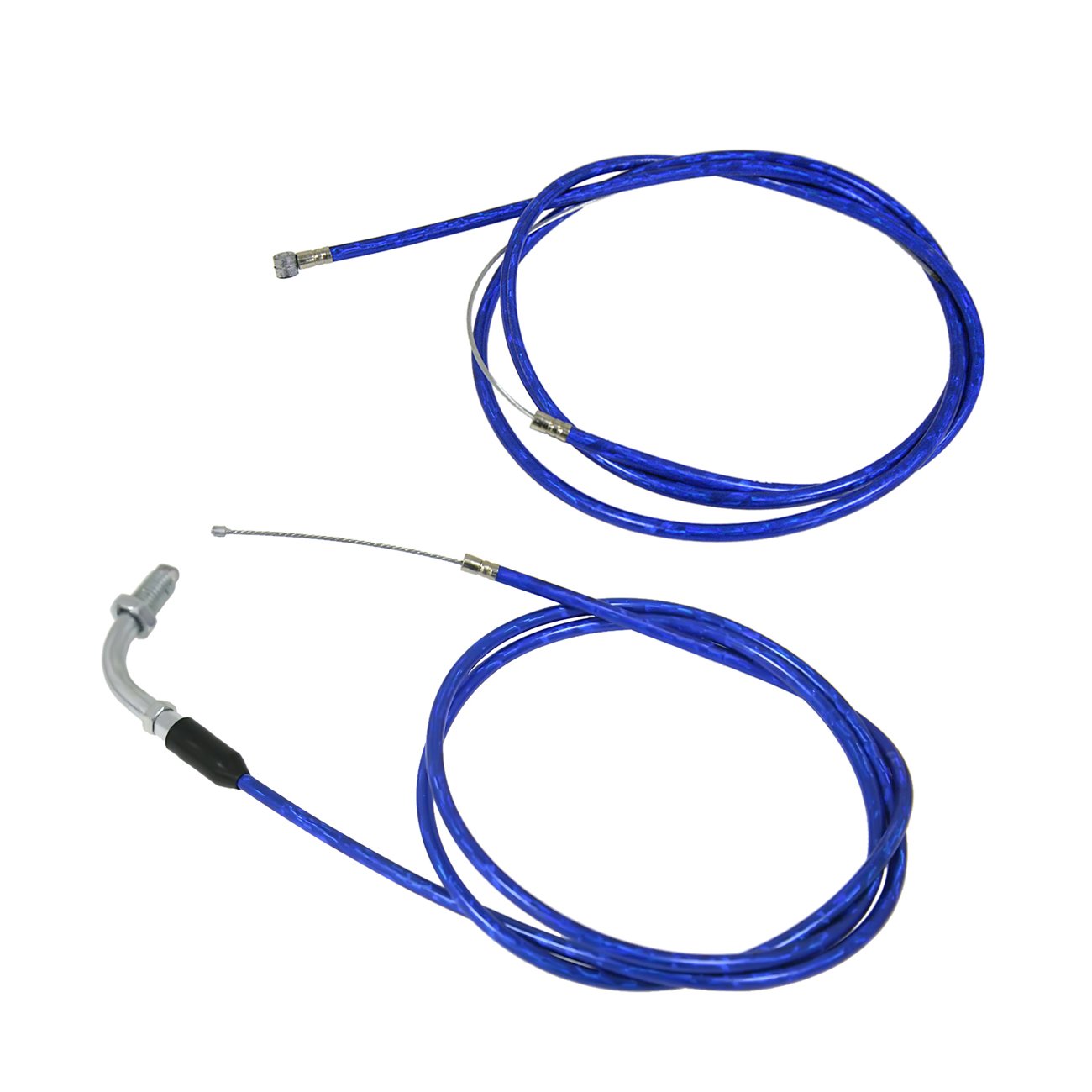 59 inch Clutch Cable Line and 51 inch Gas Throttle Cable for 2 Stroke 49cc 50cc 60cc 80cc 100cc Motorized Bicycle Push Bike Parts Blue