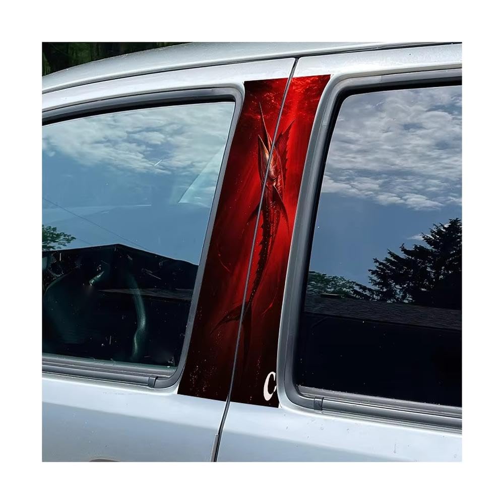 Bertdcx One Color 2 Pieces Of Automotive B-Pillar Film Swordfish Glossy Material Protective Auto Parts
