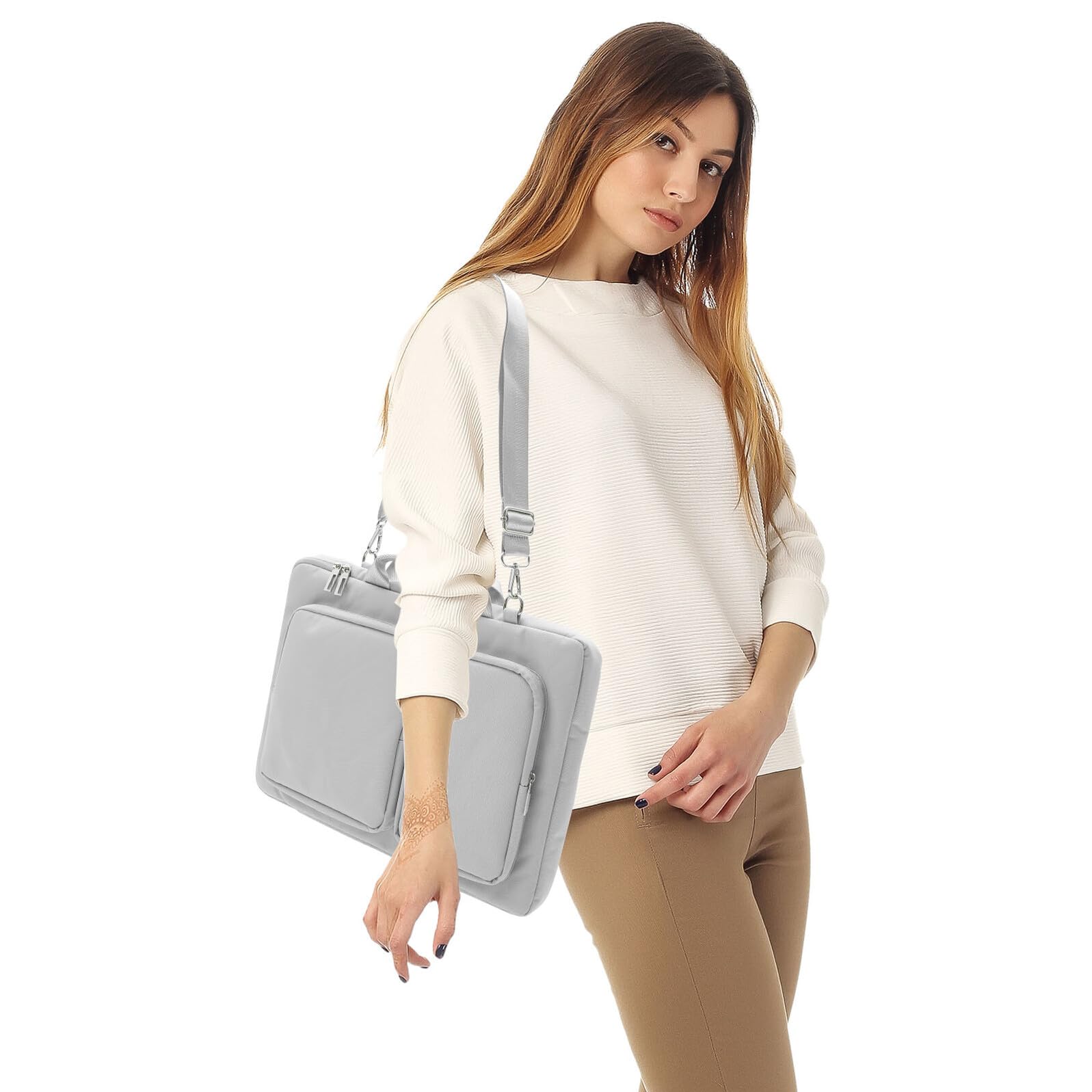 GALPADA 1pezzi Borsa per Laptop Custodia per Notebook Organizer Doppio Tasche Interne per Cellulari Mouse Dischi Rigidi Leggero e Portatile Adatto per Ufficio