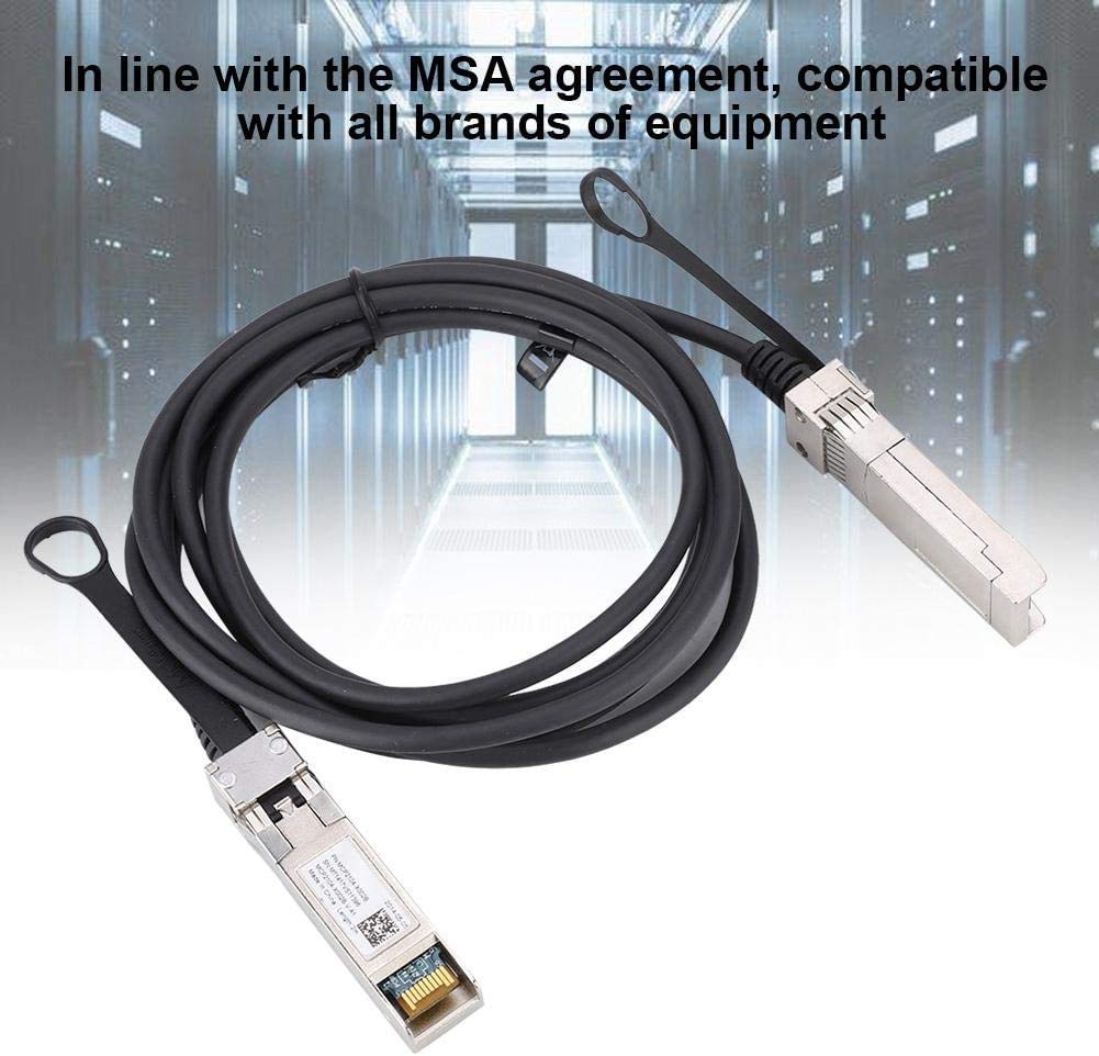 Elfcam® - Kabel SFP+ do SFP+ 10Gb z bezpośrednim mocowaniem, Direct Attach Copper (DAC) Twinax Cable, kompatybilny z Cisco (2M, zestaw 2 szt.)