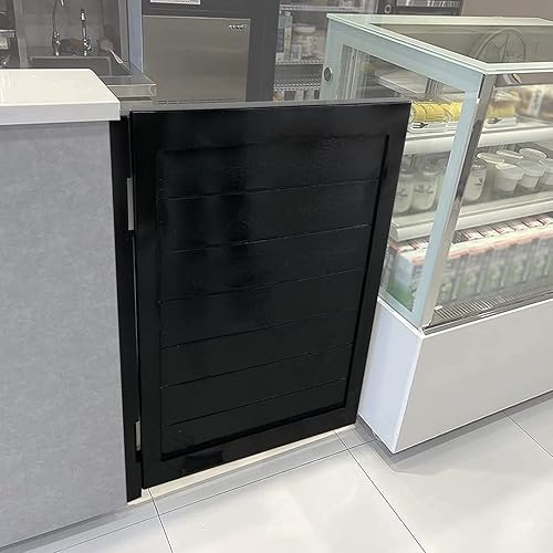 Puertas de café oscilantes individuales negras, puerta de bar estilo salón con bisagras, puerta de puerta abatible para bar y cafetería, puertas de
